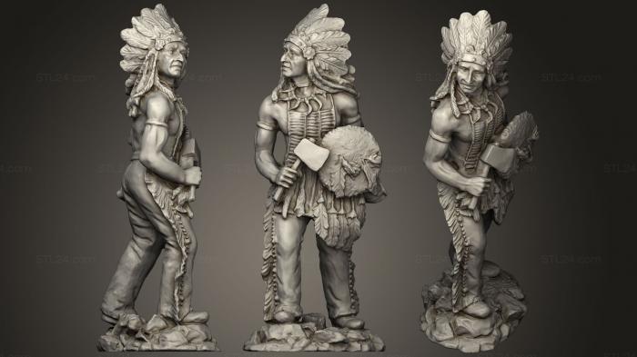 Miscellaneous figurines and statues (Red Indian, STKR_0910) 3D models for cnc